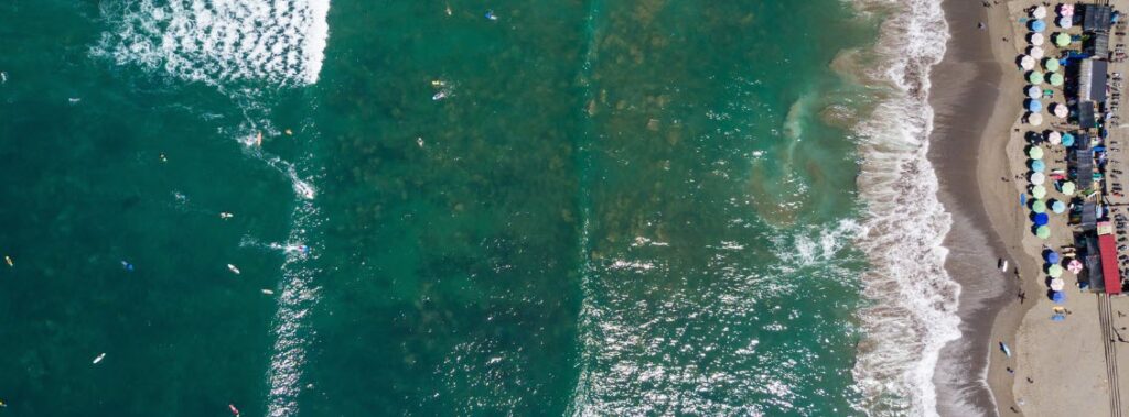Kuta vs Canggu - Canggu Beach surfers