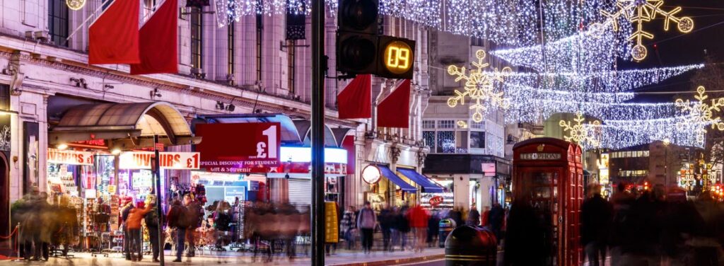 Best Things To Do In London At Christmas - christmas lights in street