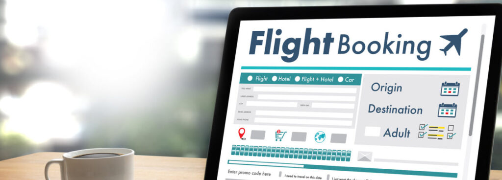 Travel agent vs online booking - online booking screen